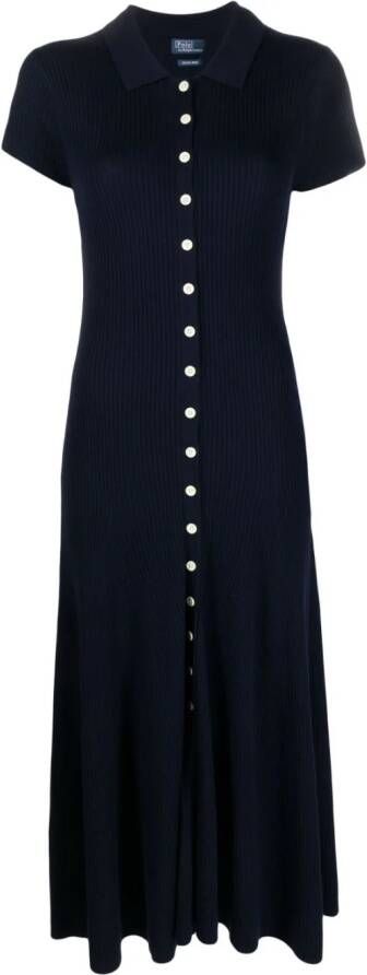 Polo Ralph Lauren Ribgebreide jurk Blauw