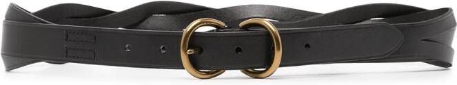 Polo Ralph Lauren Riem van gevlochten leer Zwart