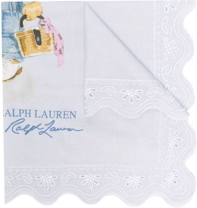 Polo Ralph Lauren Sjaal met borduurwerk Blauw