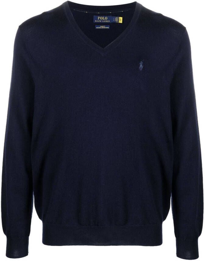 Polo Ralph Lauren Sweater met geborduurd logo Blauw
