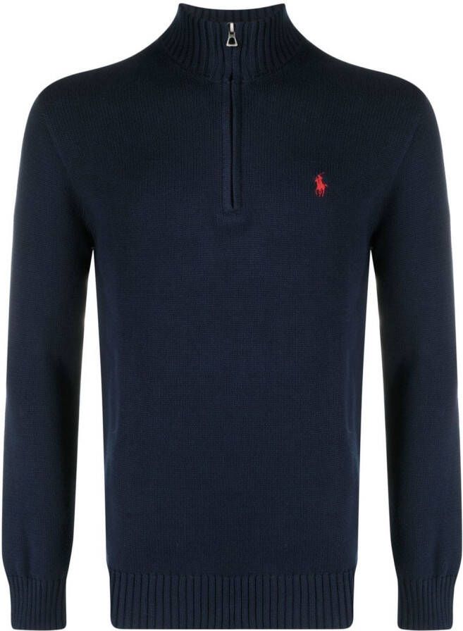 Polo Ralph Lauren Sweater met halve rits Blauw