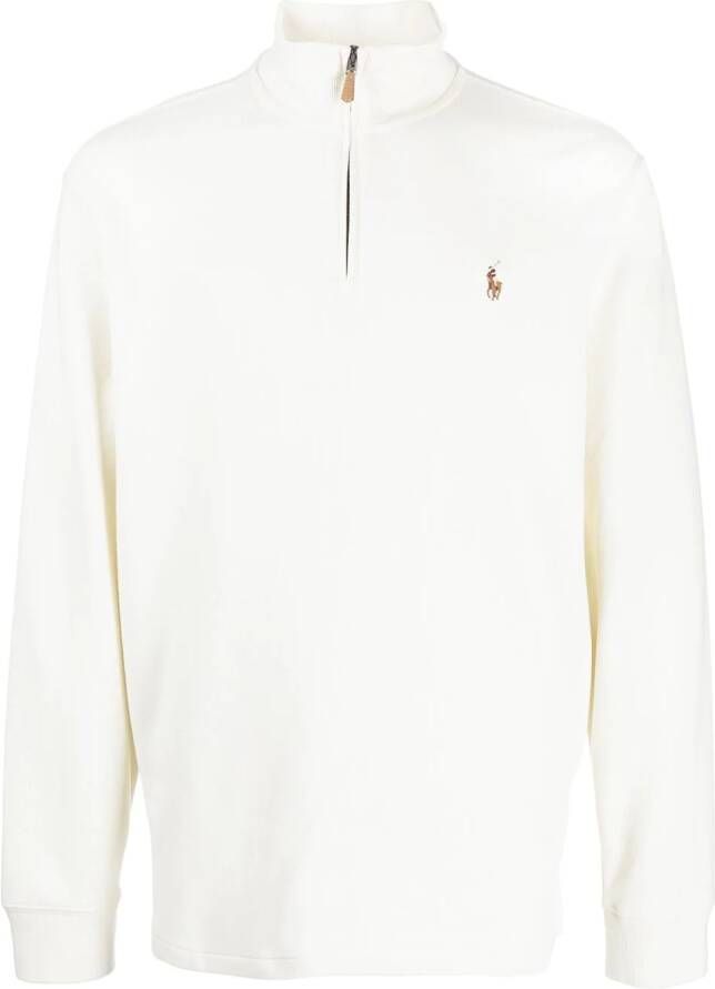 Polo Ralph Lauren Sweater met halve rits Wit