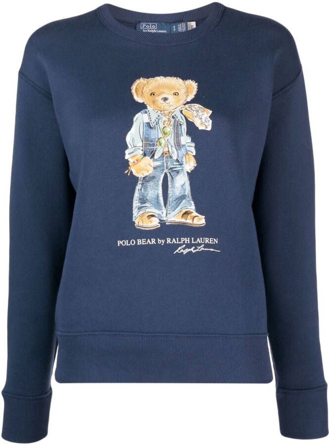 Polo Ralph Lauren Sweater met teddybeerprint Blauw