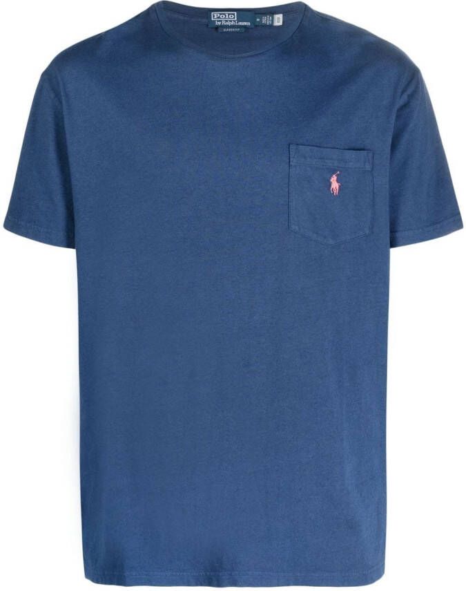 Polo Ralph Lauren T-shirt met borstzak Blauw