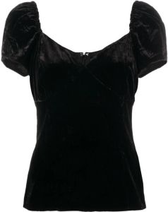 Polo Ralph Lauren Fluwelen blouse Zwart