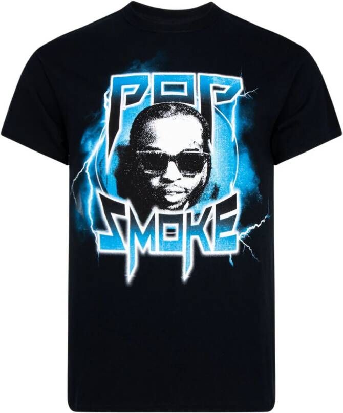 POP SMOKE Katoenen T-shirt Zwart