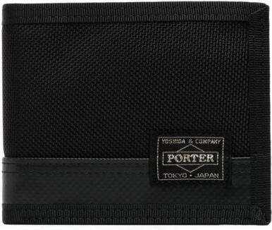 Porter-Yoshida & Co. Portemonnee met logopatch Zwart