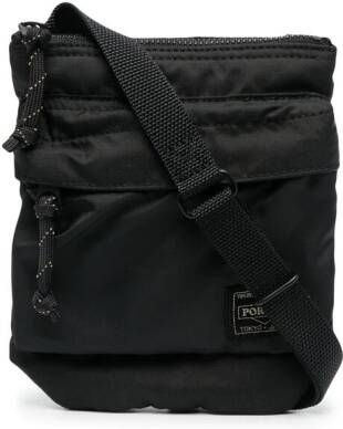 Porter-Yoshida & Co. Messengertas met logopatch Zwart