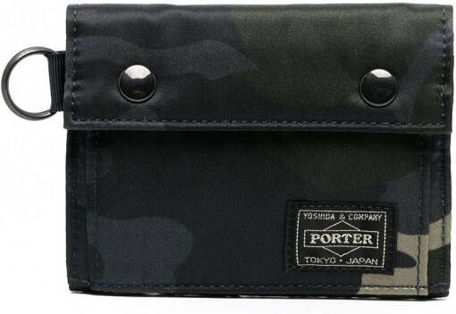 Porter-Yoshida & Co. Portemonnee met camouflageprint Groen