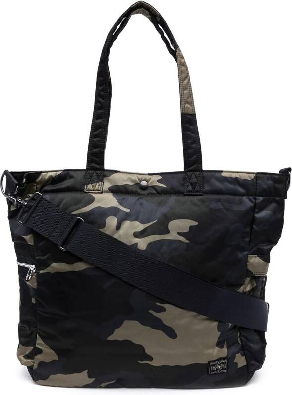 Porter-Yoshida & Co. Shopper met camouflageprint Blauw