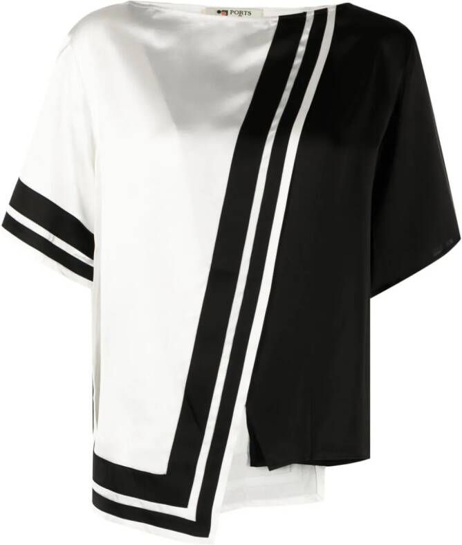 Ports 1961 Asymmetrische blouse Zwart