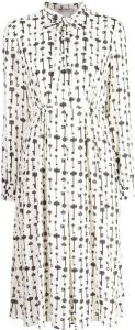Ports 1961 Midi-jurk met print Wit