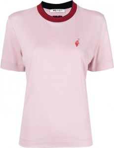 Ports 1961 T-shirt met geborduurd logo Roze
