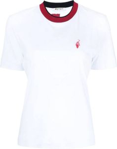 Ports 1961 T-shirt met geborduurd logo Wit