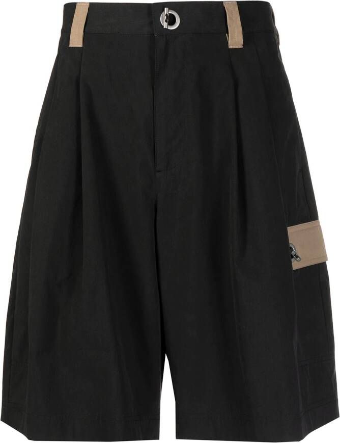 Ports V Geplooide shorts Zwart