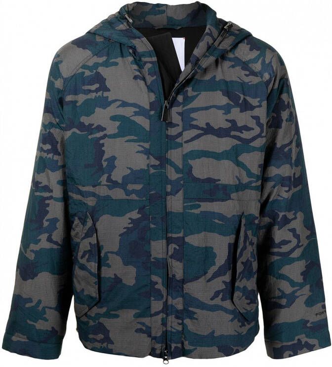 Ports V Jas met camouflageprint Blauw