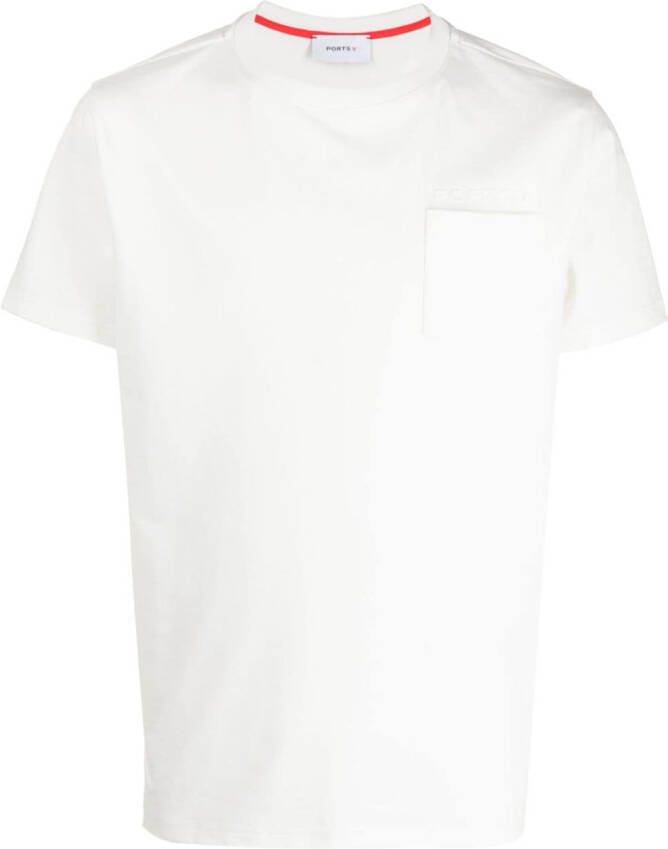 Ports V T-shirt met logo-reliëf Wit