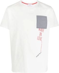 Ports V Overhemd met geborduurd logo Wit