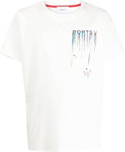 Ports V T-shirt met verfspatten Wit