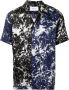 Ports V Shirt met marmerprint Blauw - Thumbnail 1