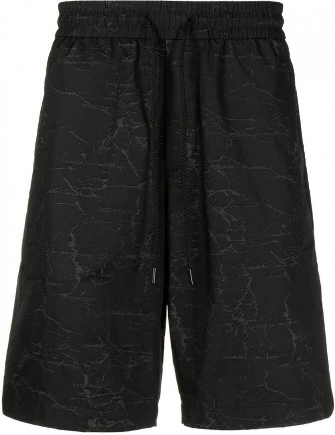 Ports V Shorts met logoprint Zwart