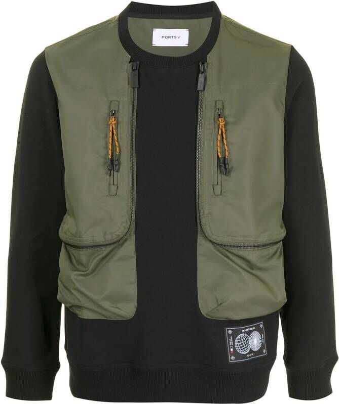 Ports V Sweater met gelaagd-effect Groen