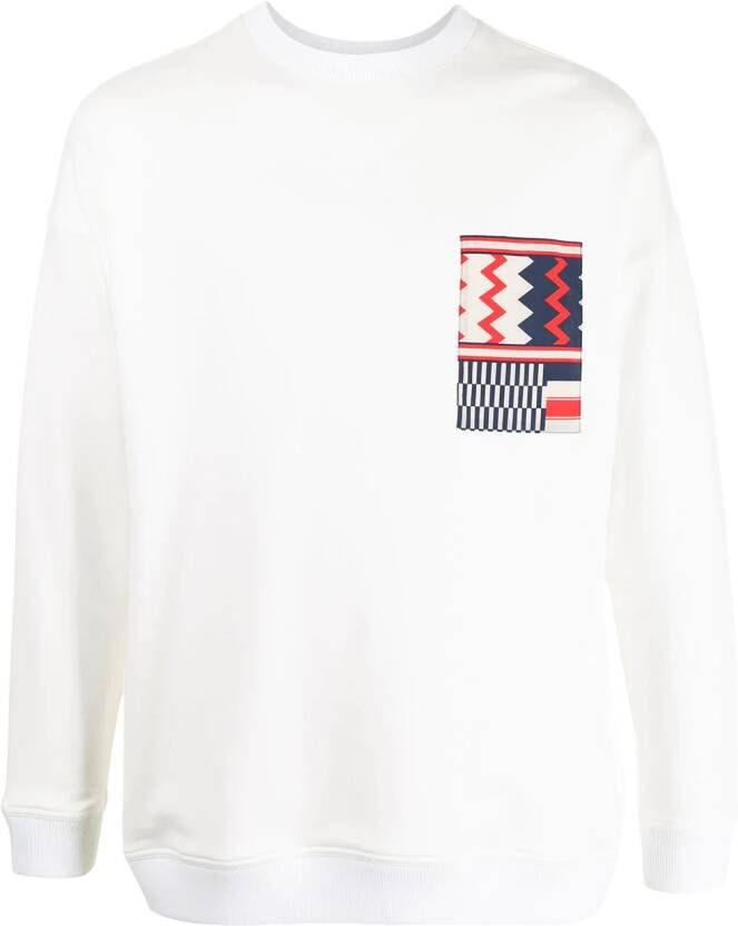Ports V Sweater met geometrisch detail Wit