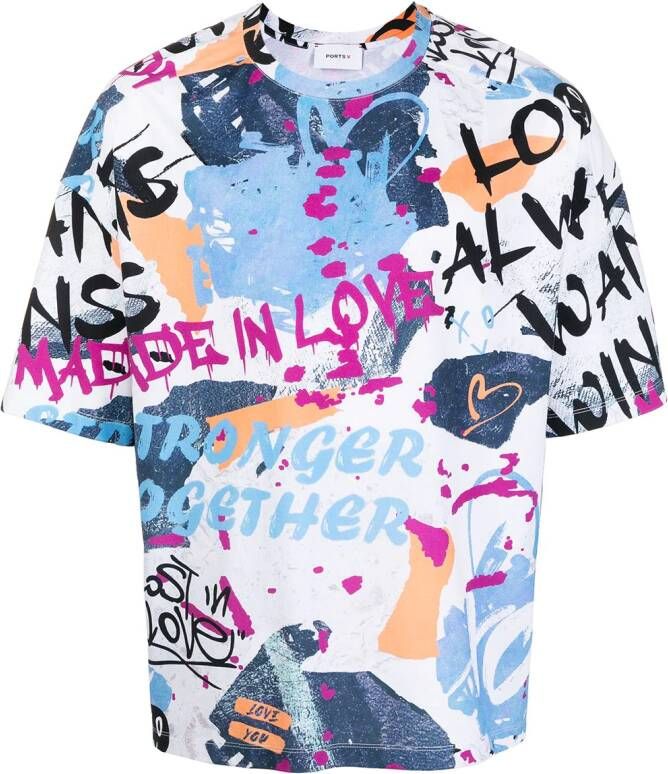 Ports V T-shirt met print Veelkleurig