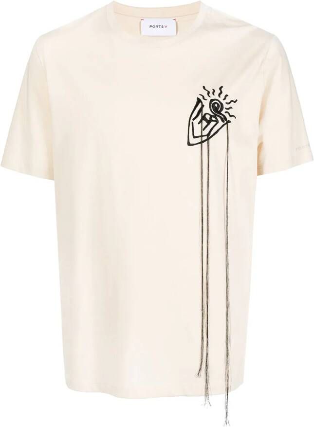 Ports V T-shirt met print Wit
