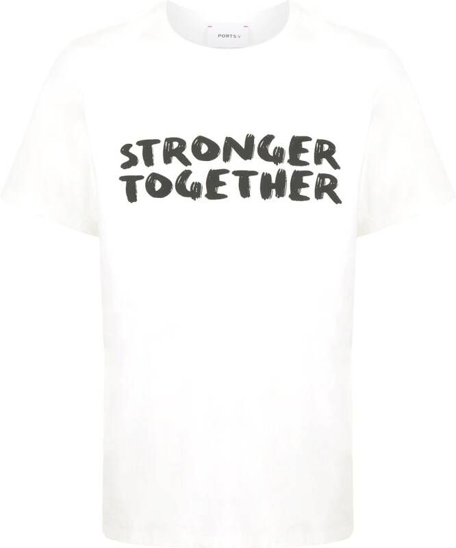 Ports V T-shirt met tekst Wit