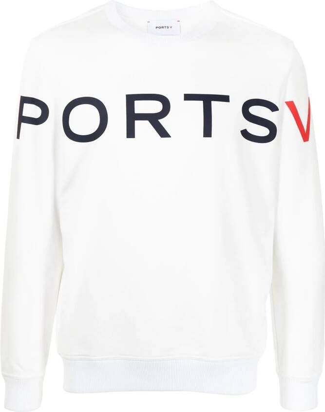 Ports V Trui met logoprint Wit