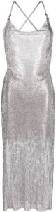 POSTER GIRL Mini-jurk verfraaid met kristallen Zilver