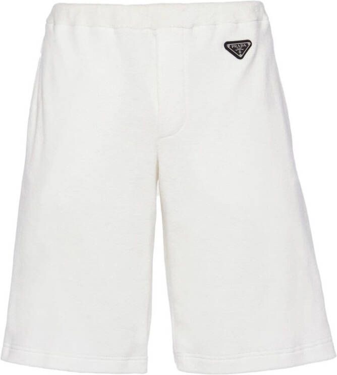Prada Bermuda shorts met logo Wit