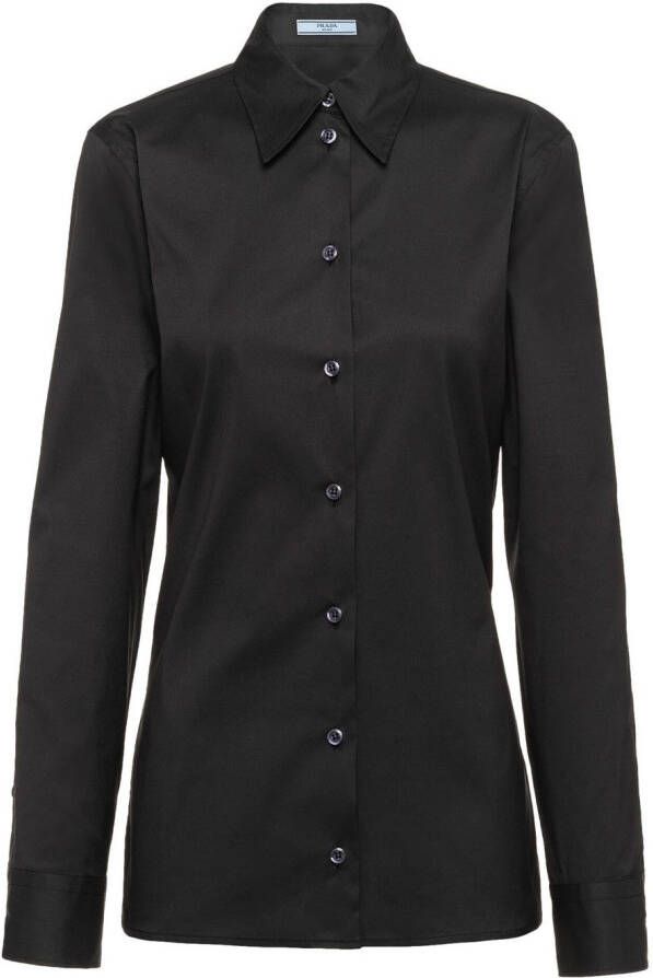 Prada Popeline blouse Zwart