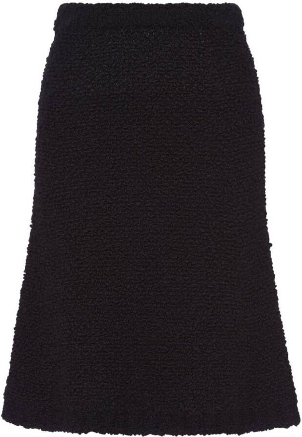 Prada Bouclé mohair knit skirt Zwart