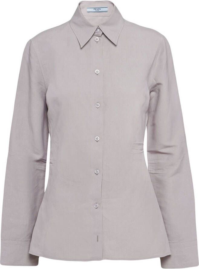 Prada Button-up blouse op papierbasis Grijs