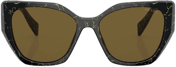 Prada Eyewear Cat-eye zonnebril met marmerprint Zwart