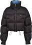 Prada Re-Nylon cropped donsjack Zwart - Thumbnail 1