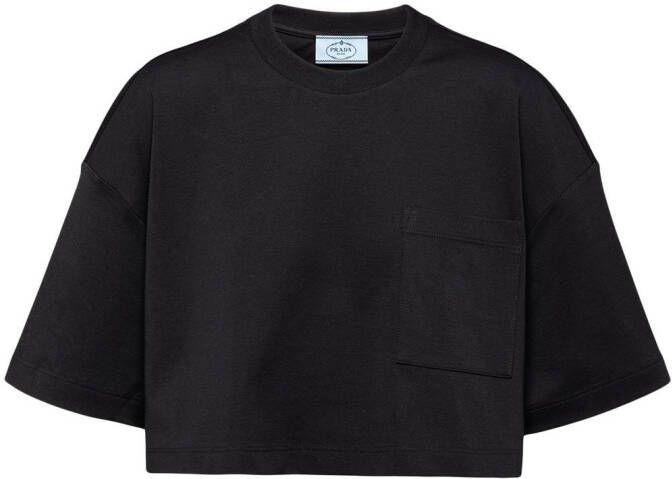 Prada Cropped T-shirt Zwart