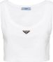 Prada Cropped top met logo Wit - Thumbnail 1