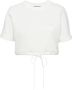 Prada Cropped fleece T-shirt Wit - Thumbnail 1