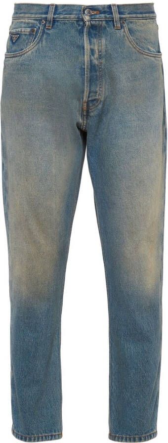 Prada Gerafelde jeans Blauw