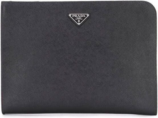 Prada Driehoekige clutch Zwart