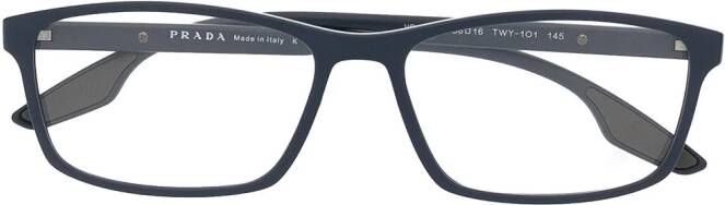 Prada Eyewear Linea Rossa zonnebril met rechthoekig montuur Blauw