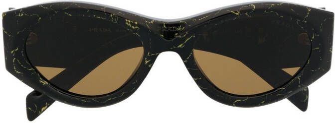 Prada Eyewear Zonnebril met logoplakkaat Zwart