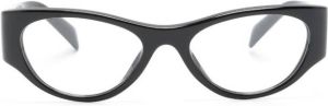 Prada Eyewear oval-frame logo-embellished glasses Zwart