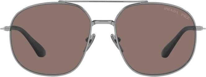 Prada Eyewear PR 51YS zonnebril met piloten montuur Zilver