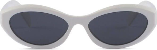 Prada Eyewear Zonnebril met ovaal montuur Wit