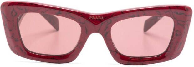 Prada Eyewear Prada Symbole zonnebril met vierkant montuur Rood