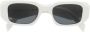 Prada Rechthoekige zonnebril met wit montuur en donkergrijze lenzen White Unisex - Thumbnail 1